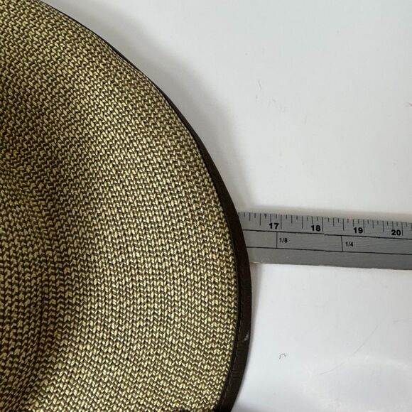 San Diego Hat Company Tan Ultrabraid Large Brim Visor with Brown Ribbon Trim - Picture 12 of 13